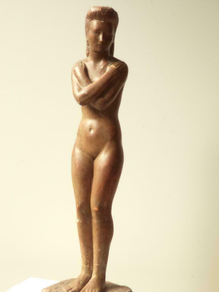 1945 GEO VINDEVOGEL Zwijnaarde nu debout signé 77 cm, Antiquités & Art, Enlèvement