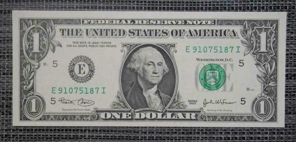 Billet 1 Dollar Billet serie E Virginia Amérique 2003UNC, Enlèvement ou Envoi, Autres pays, Série