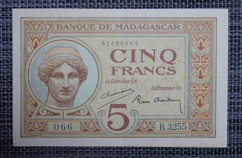 Billet 5 Francs Madagascar 1926, Enlèvement ou Envoi, Série