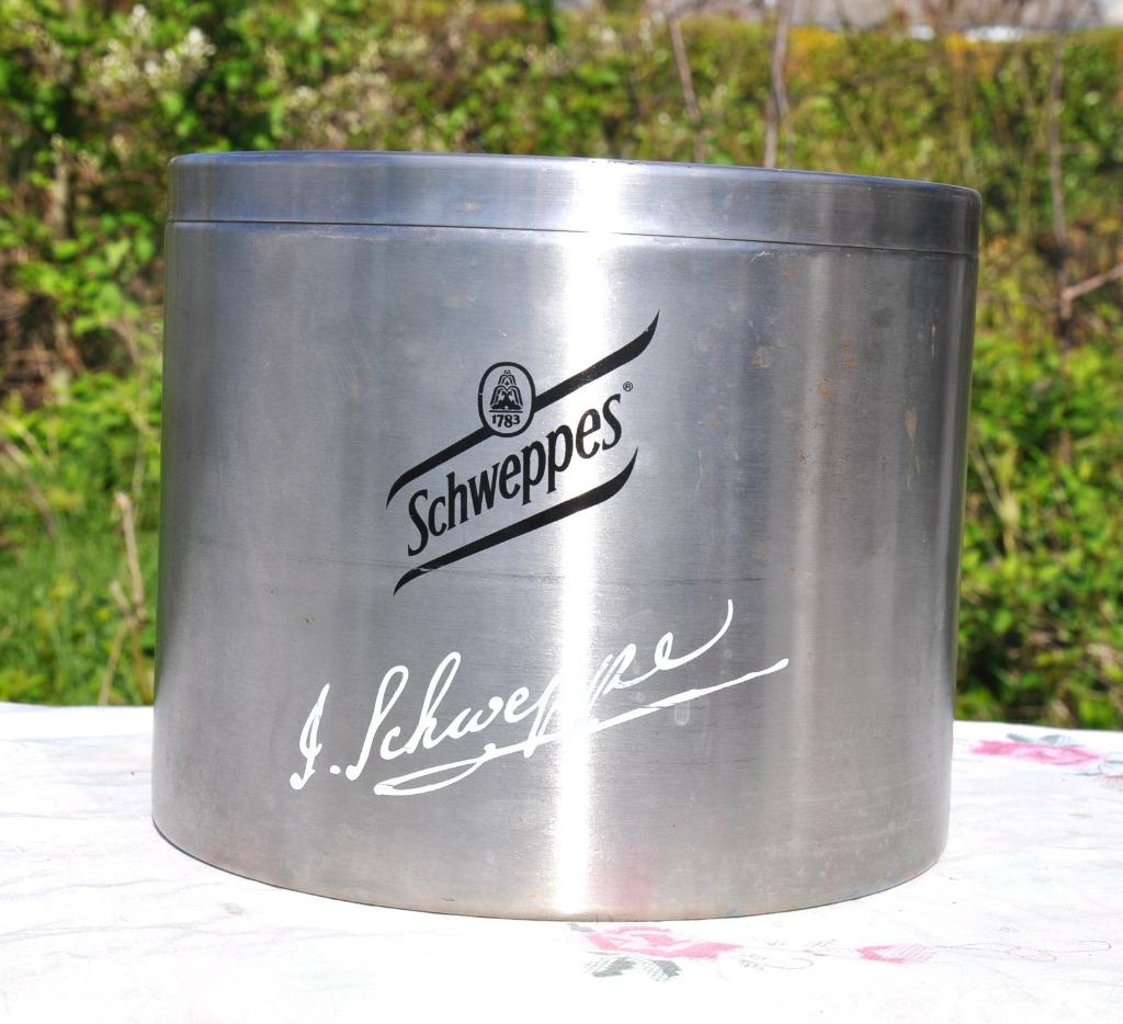 grand seau couvert de brasseries pour glacon pub schweppes, Enlèvement ou Envoi, Utilisé