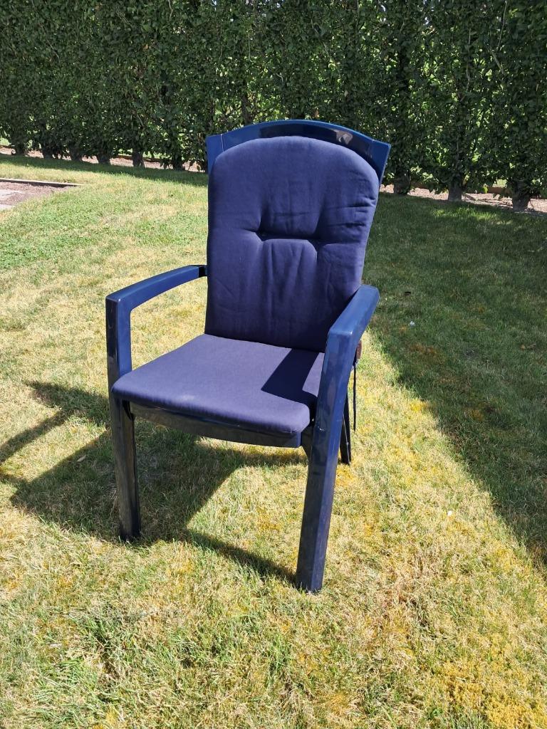 tuinstoelen met kussen, Ophalen, Zo goed als nieuw, Plastic, Stapelbaar