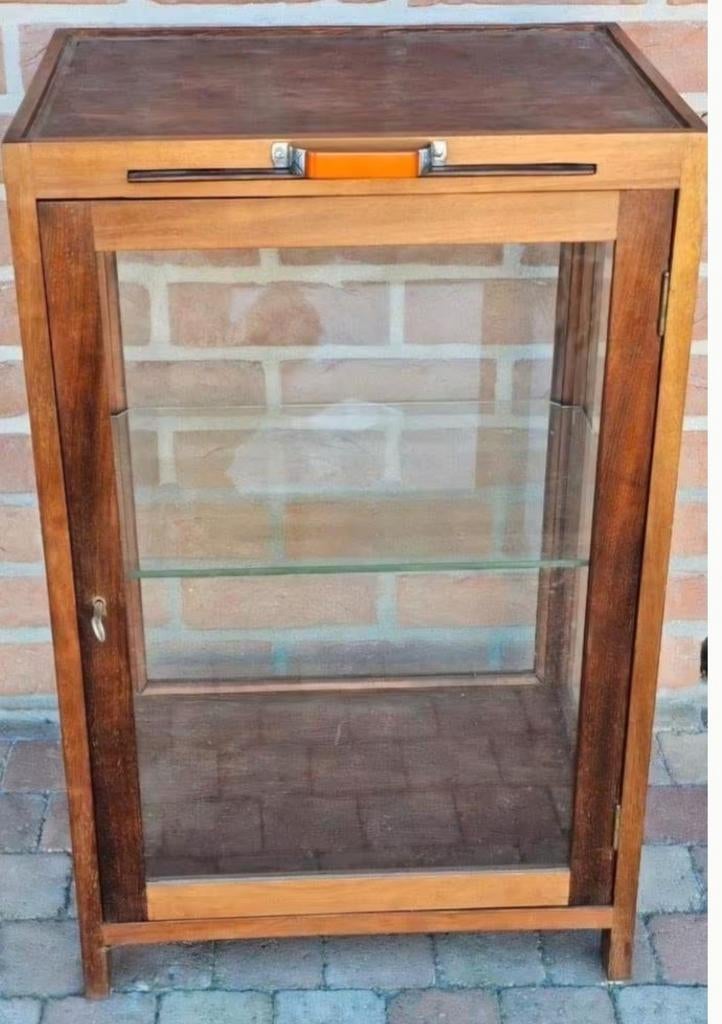 Vitrine de comptoir en verre antique, Antiquités & Art, Enlèvement