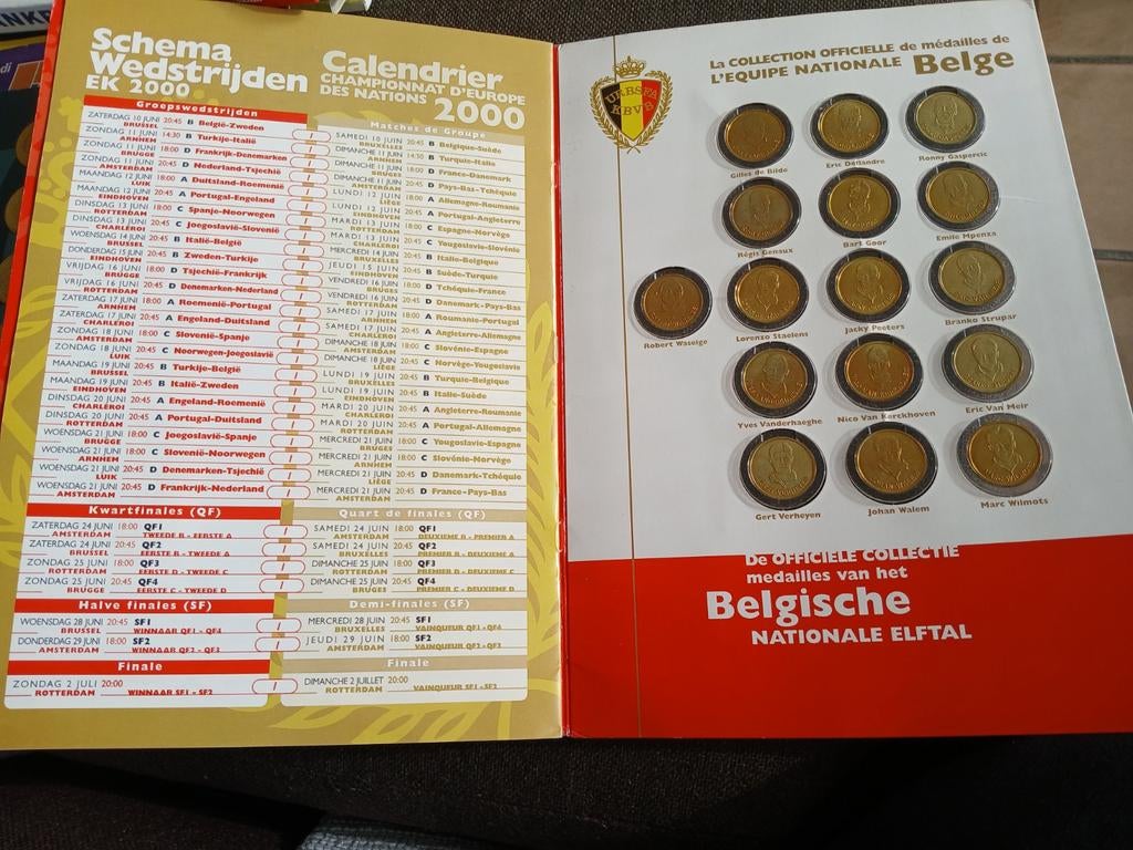 Collection officielle médailles équipe nationale belge 2000, Timbres & Monnaies, Monnaies | Europe | Monnaies euro, Enlèvement ou Envoi