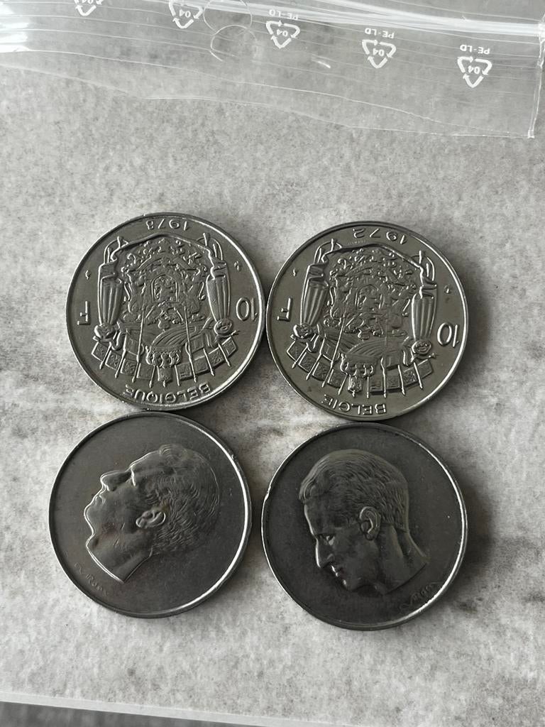 4x Belgische 10 frank munten (Boudewijn I – 1972 & 1978), Postzegels en Munten, Munten | België, Ophalen