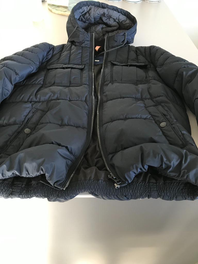 jas winter heren donkerblauw met kap mt xl, Kleding | Heren, Jassen | Winter, Ophalen, Blauw, Zo goed als nieuw, Andere