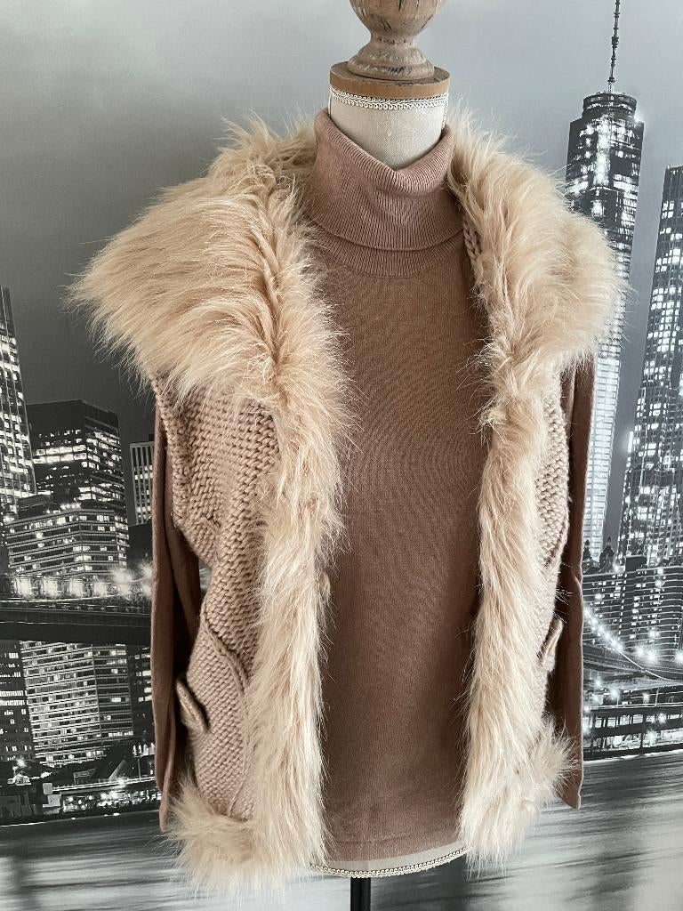 Mouwloos vest met wol - AP Bruphils - 38 - GRATIS rok, Taille 38/40 (M), AP Bruphils, Comme neuf, Brun