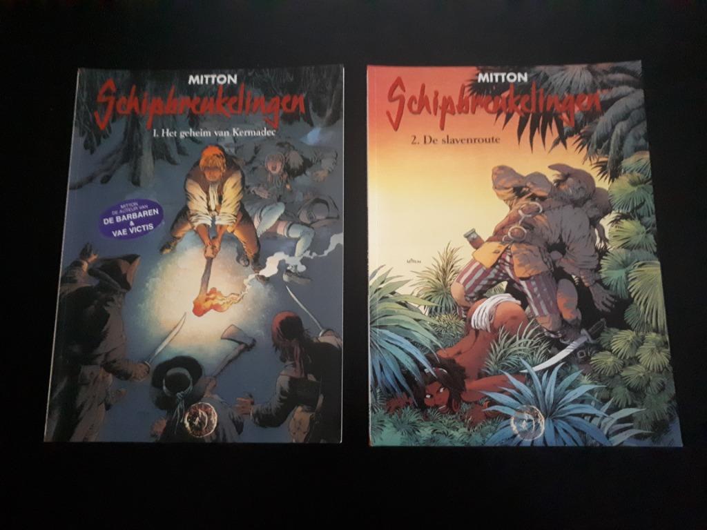 Schipbreukelingen 1-4 (2x gesigneerd!) (SC), Meerdere stripboeken, Ophalen of Verzenden, Mitton