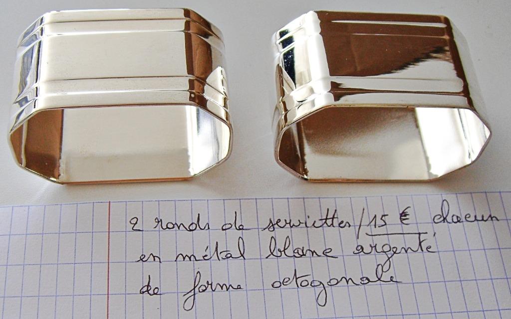 Rond de serviette octogonal en métal argenté NEUF, Minder dan 50 cm, Nieuw, Ophalen of Verzenden, Minder dan 25 cm