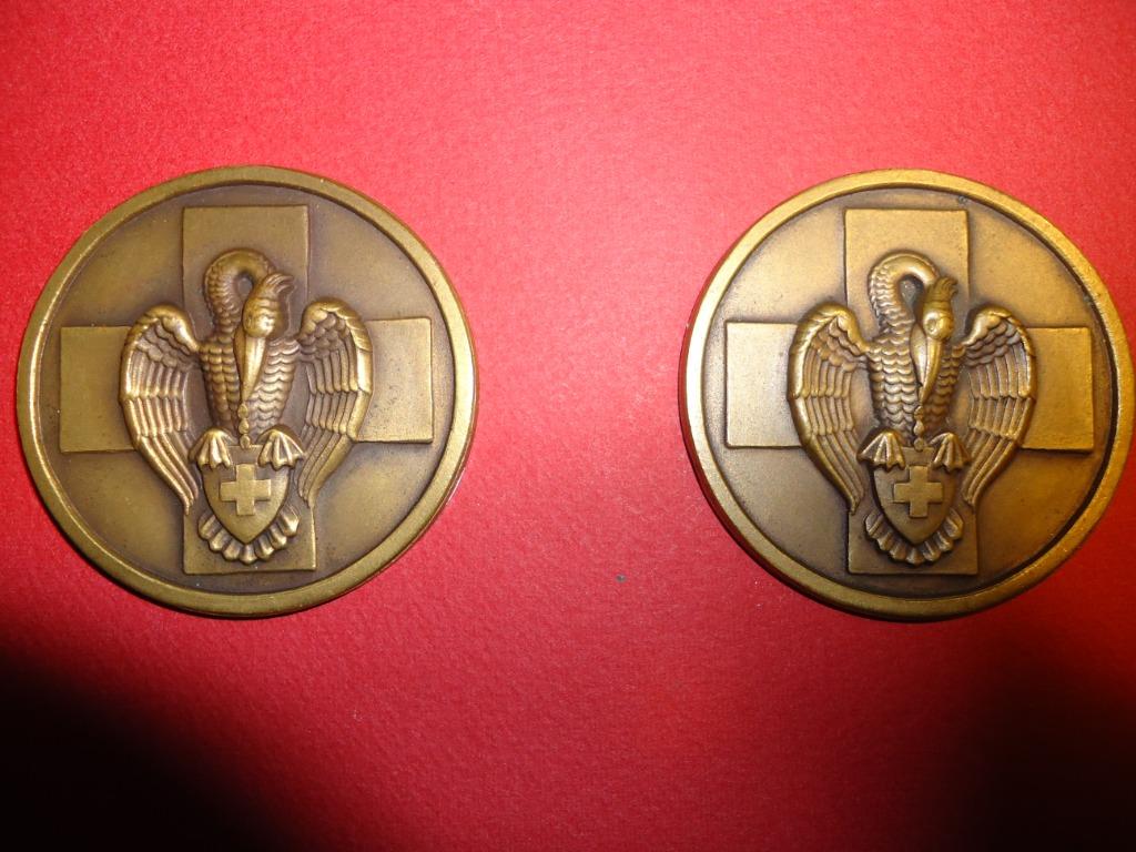 2x medaille Rode Kruis België bloedgevers bronzen penning, Ophalen of Verzenden
