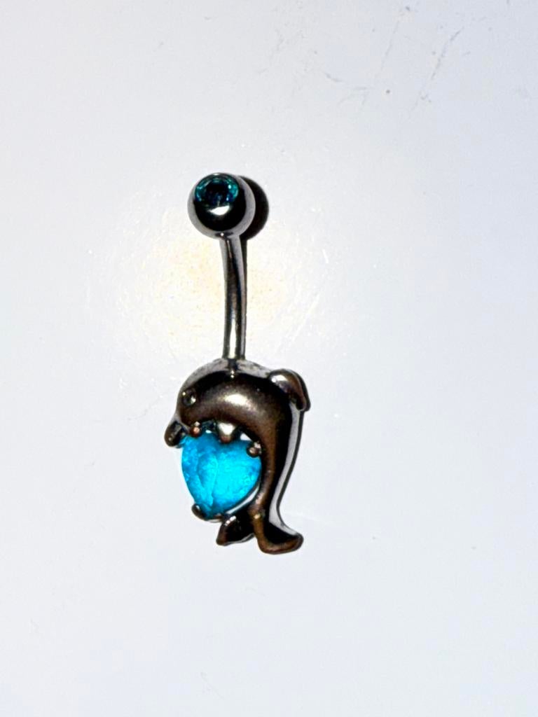 Navelpiercing dolfijn, Handtassen en Accessoires, Piercings, Ophalen of Verzenden, Zo goed als nieuw, Navelpiercing