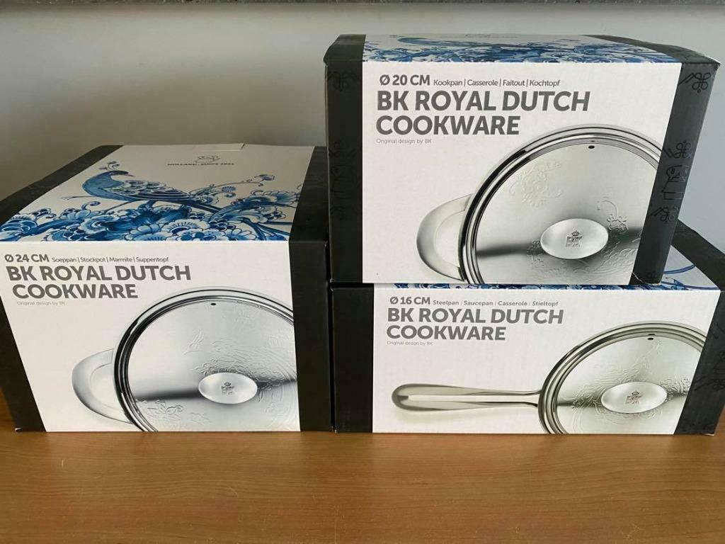 BK Royal Dutch 3-delige pannenset, Ophalen of Verzenden, Nieuw, Pannenset, Keramische plaat