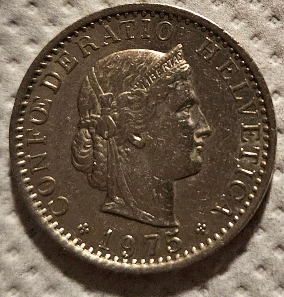 Helvetia munt 20 rappen 1975
Dit is een Zwitsers, Ophalen of Verzenden