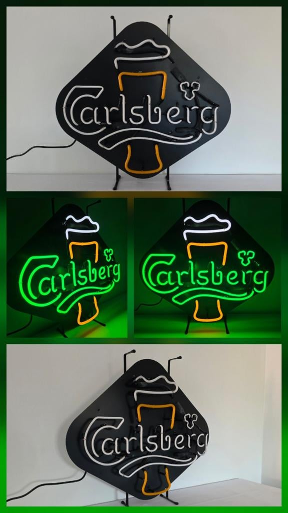 Carlsberg neon lichtreclame, Verzamelen, Ophalen, Zo goed als nieuw, Reclamebord, Plaat of Schild