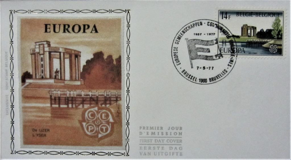 FDC OP ZIJDE- WO I- BELGIË- DE IJZER EN MONUMENT, Enlèvement ou Envoi, Affranchi, Autres thèmes