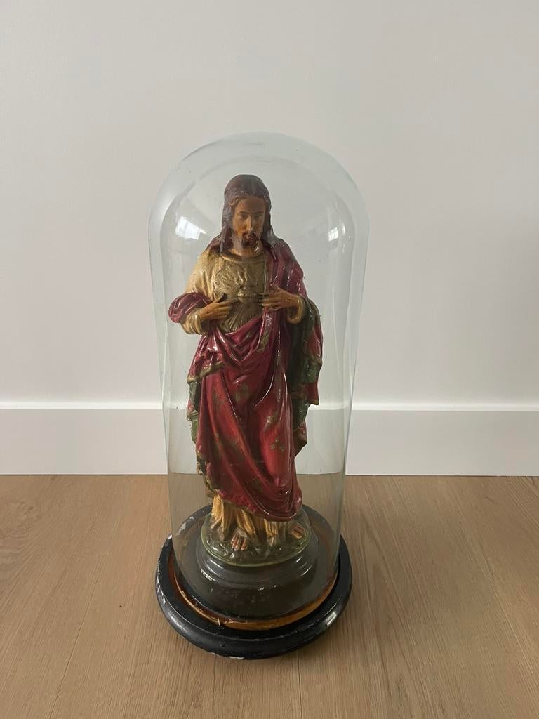 Oud christusbeeld met stolp, Antiek en Kunst, Ophalen