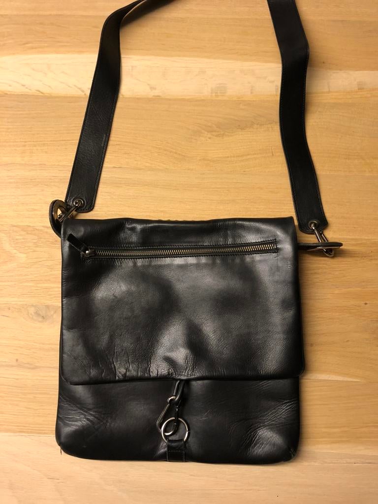 Zwarte crossover Tas van Muxart, Autres marques, Cuir, Enlèvement ou Envoi, Utilisé