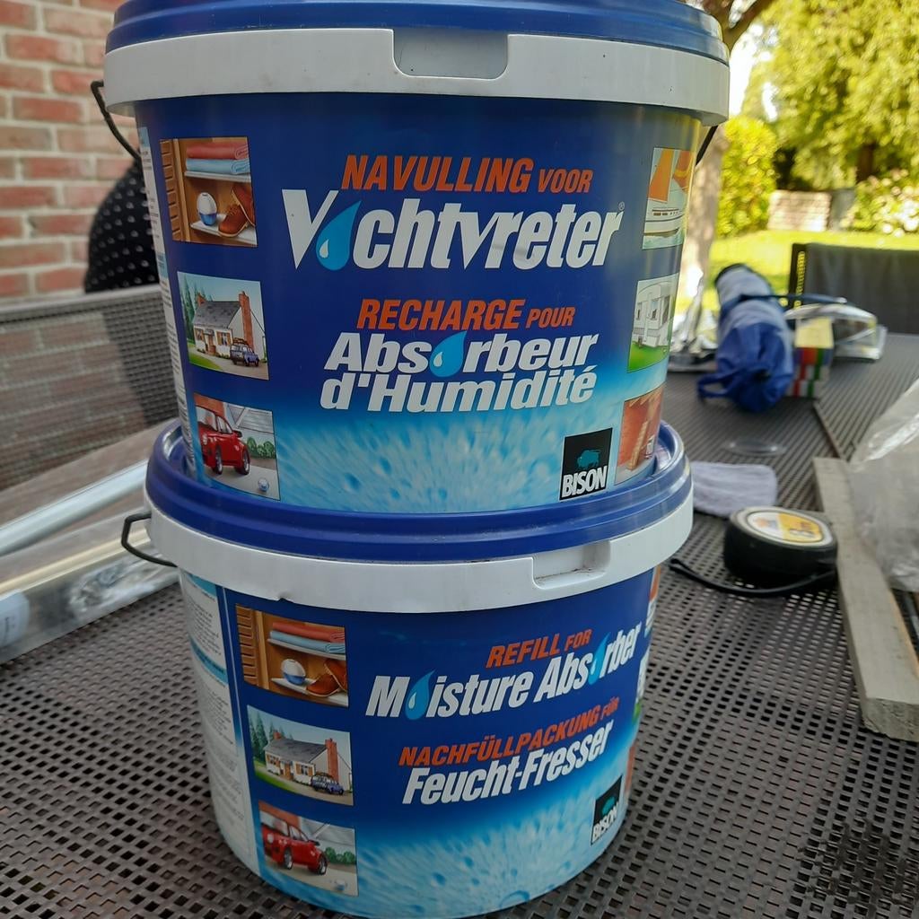 VOCHTVRETER BISON 2 EMMERS a 5 KG. NEW en ONGEBRUIKT, Doe-het-zelf en Bouw, Verf, Beits en Lak, Nieuw, 5 tot 10 liter, Ophalen