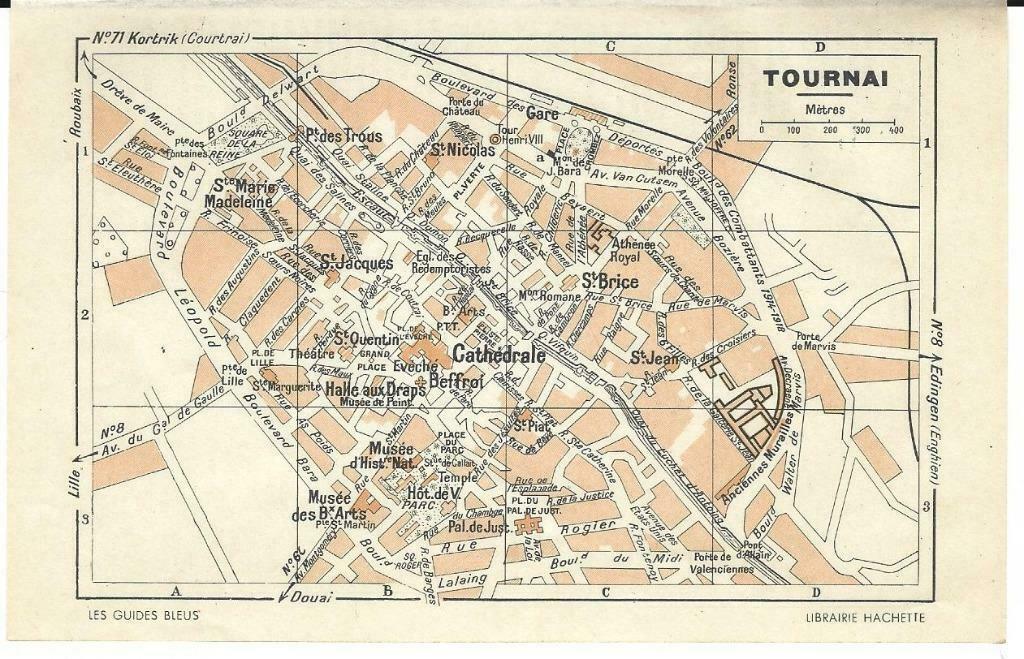 1951 - Tournai plan de la ville, Enlèvement ou Envoi