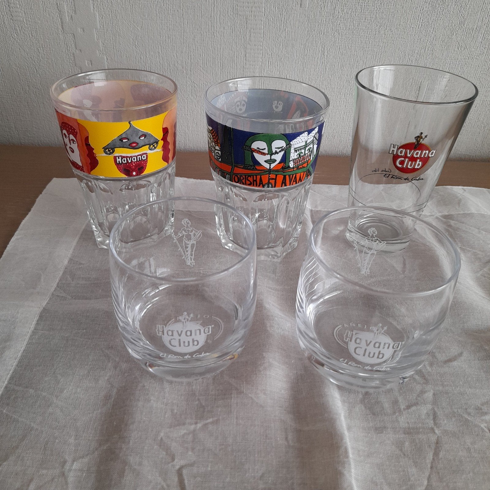 5 glazen Havana Club   ( lot)., Verzamelen, Ophalen, Zo goed als nieuw