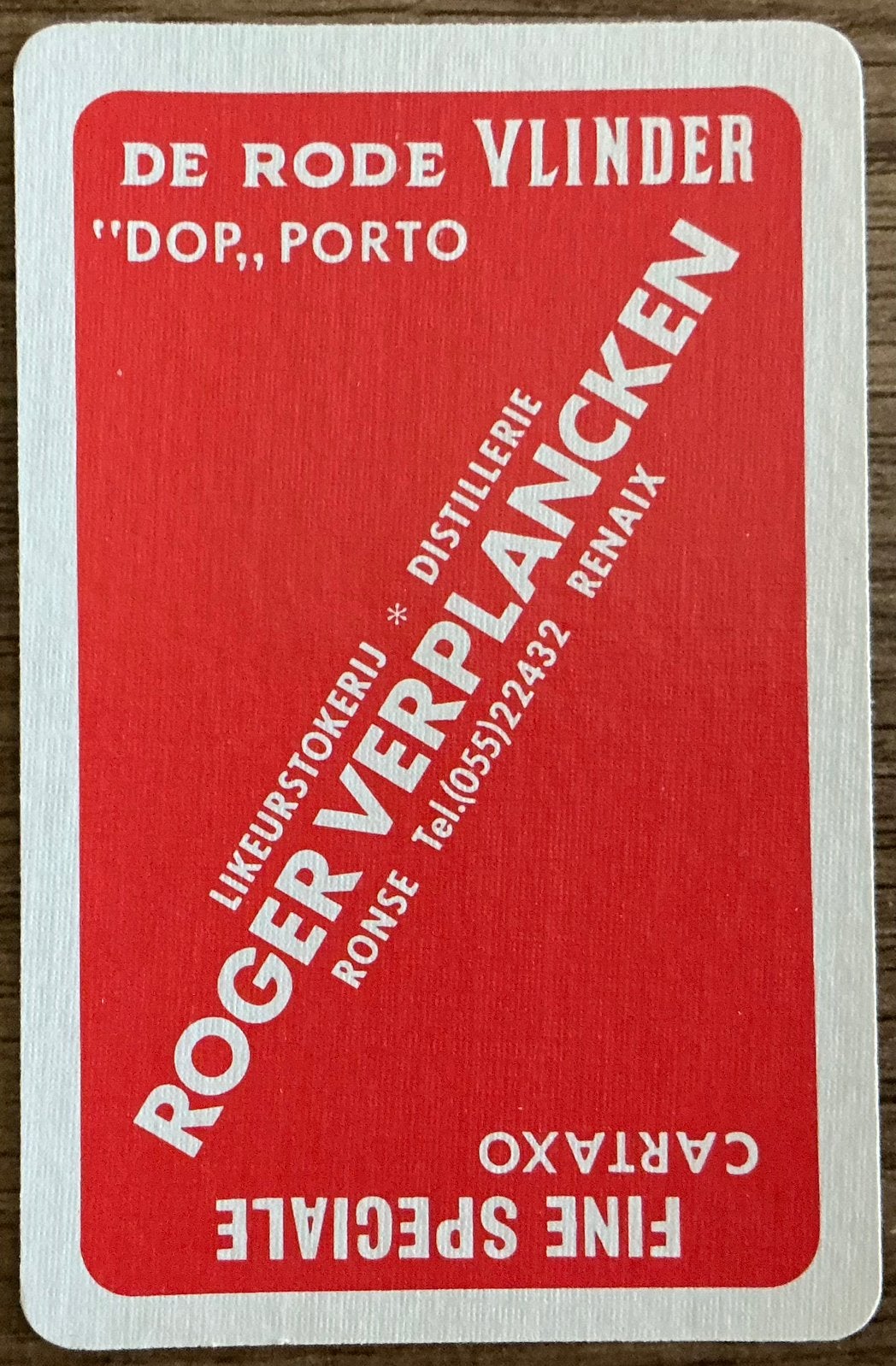 Carte à jouer PORTO/LE PAPILLON ROUGE/RENAIX, Collections, Enlèvement ou Envoi, Comme neuf, Carte(s) à jouer