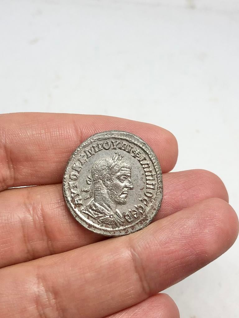 Romeinse munten Filips I, Tetradrachme van Antiochië, Syrië, Ophalen of Verzenden, Overige landen, Losse munt, Zilver