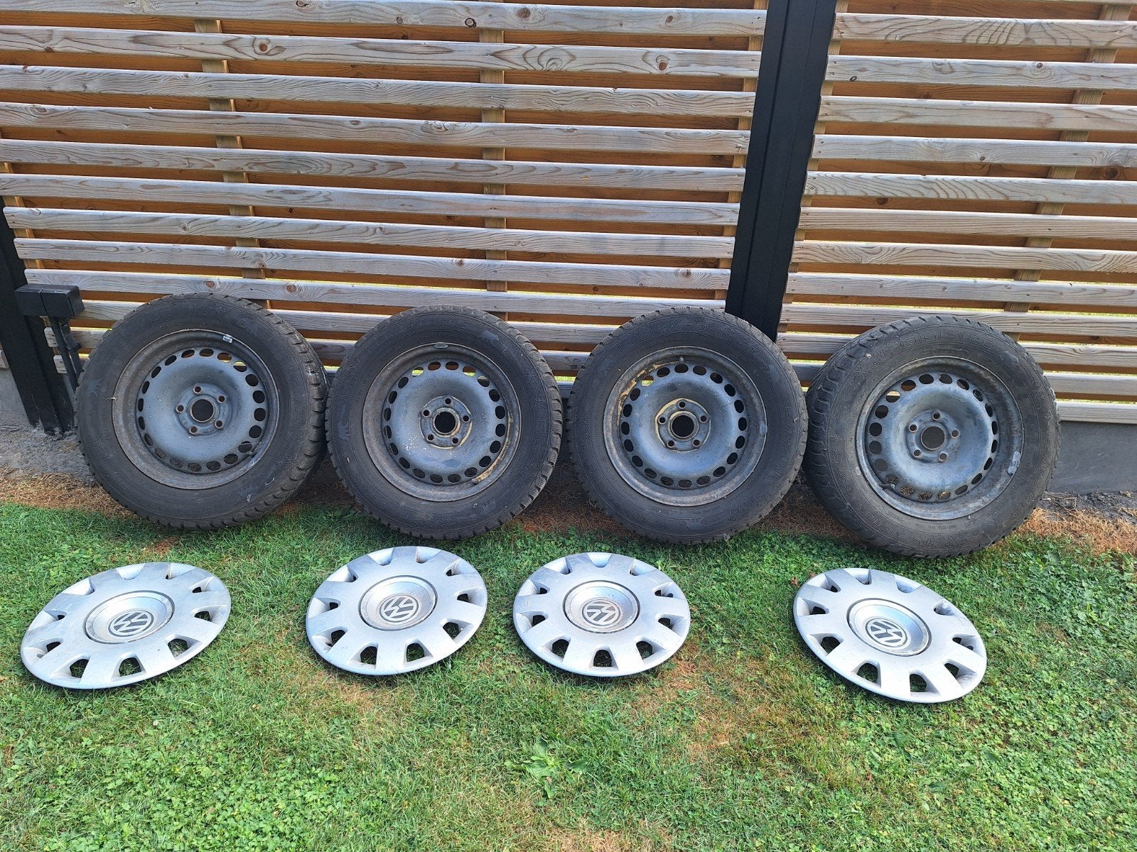4-seizoensbanden m+s te koop, Ophalen, Gebruikt, 15 inch, Banden en Velgen