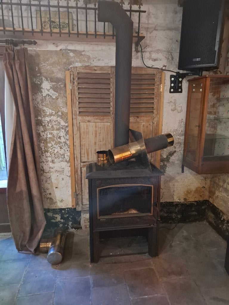 Houtkachel Supra met buizen, Huis en Inrichting, Kachels, Ophalen, Gebruikt, Houtkachel, Vrijstaand