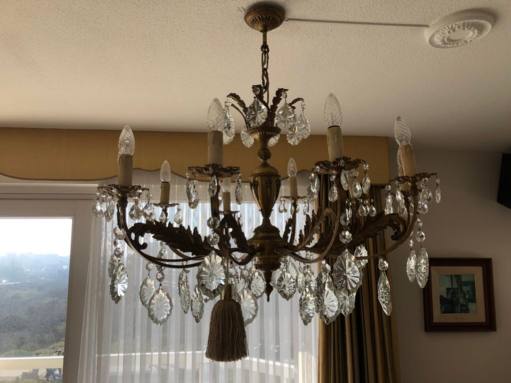 Lustre décoratif en bronze à 10 bougies en parfait état, Enlèvement, Comme neuf