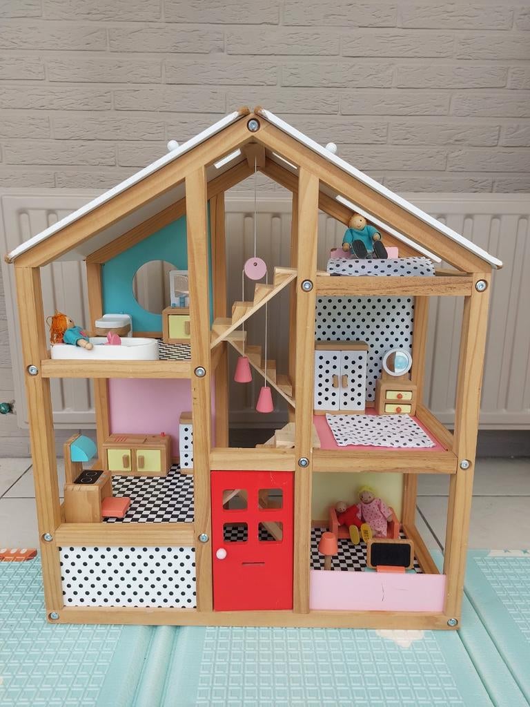 Houten poppenhuis, Ophalen, Gebruikt, Poppenhuis