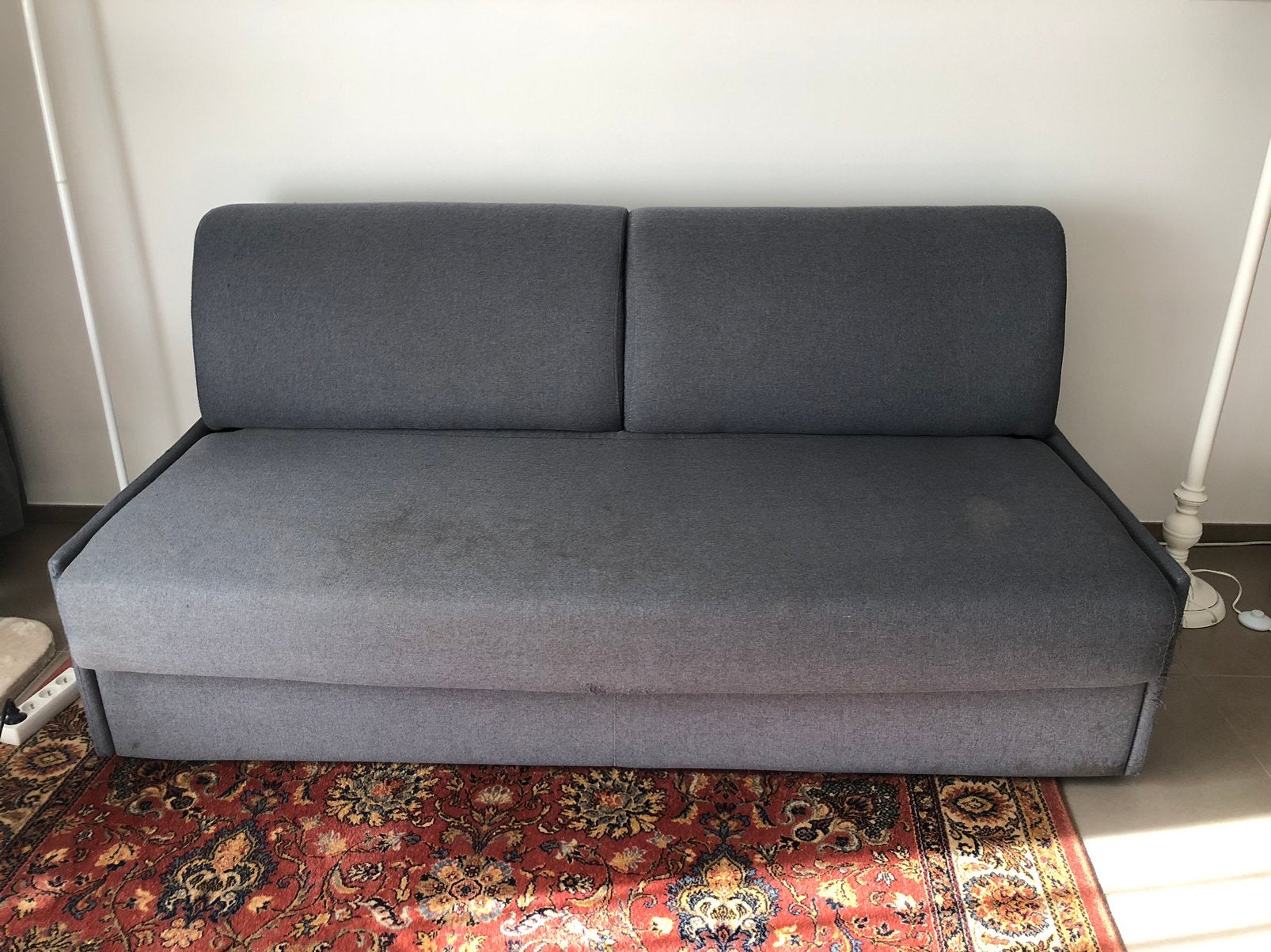Canapé convertible, Gris, Enlèvement, 200 cm, Deux personnes