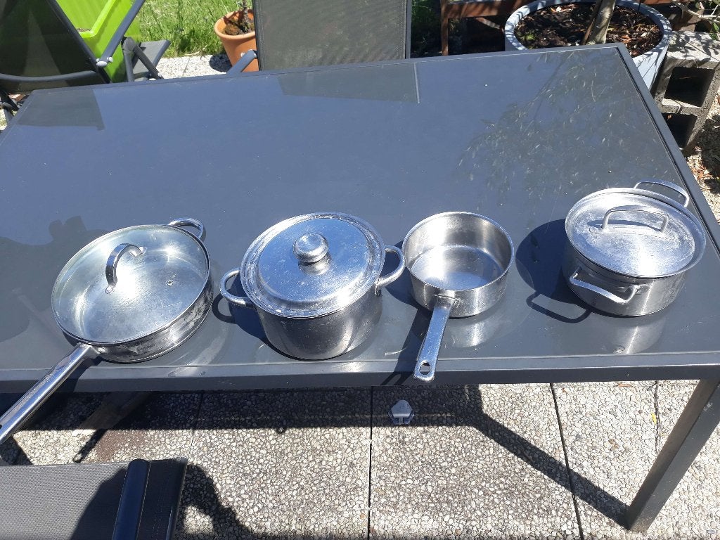 Lot de casseroles inox, Enlèvement, Utilisé, Inox, Plaques à induction
