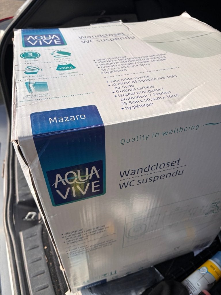 Cuvette suspendue AquaVive Mazaro, abattant/frein de chute, Doe-het-zelf en Bouw, Ophalen, Nieuw, Toilet