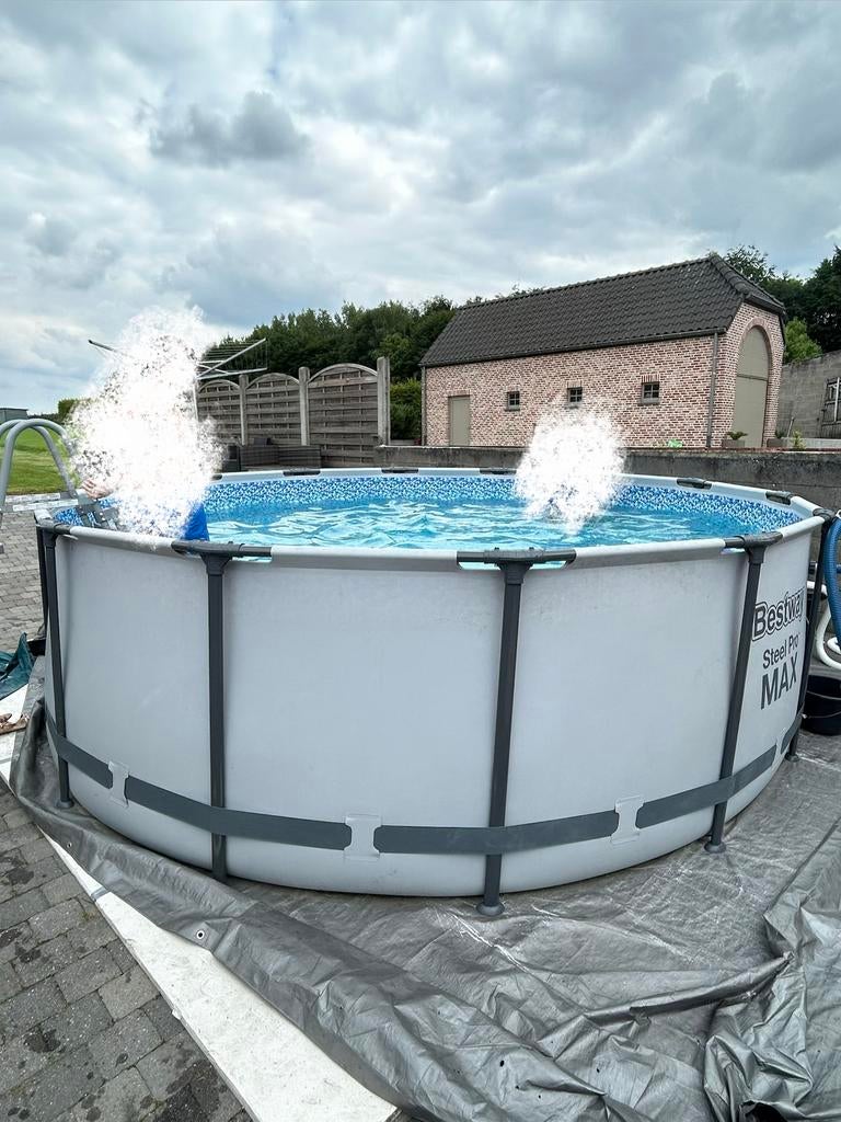 Zwembad 450cm diameter + bestway zandfilterpomp, 300 cm ou plus, Rond, Enlèvement, Utilisé