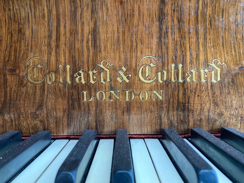 antieke vleugelpiano Collard & Collard, Muziek en Instrumenten, Ophalen, Gebruikt, Bruin, Vleugel