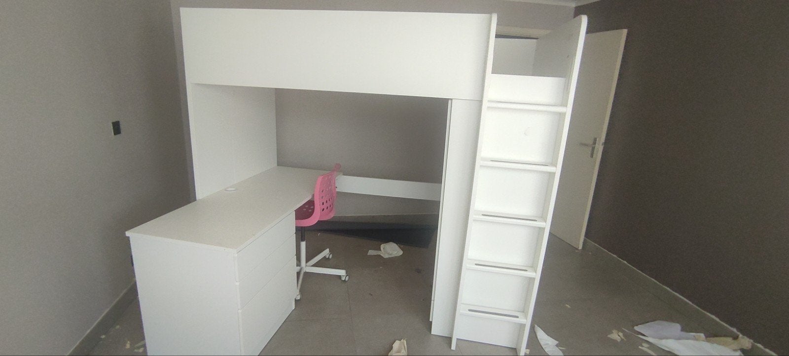 hoogslaper met bureau en stoel, Ophalen, Hoogslaper