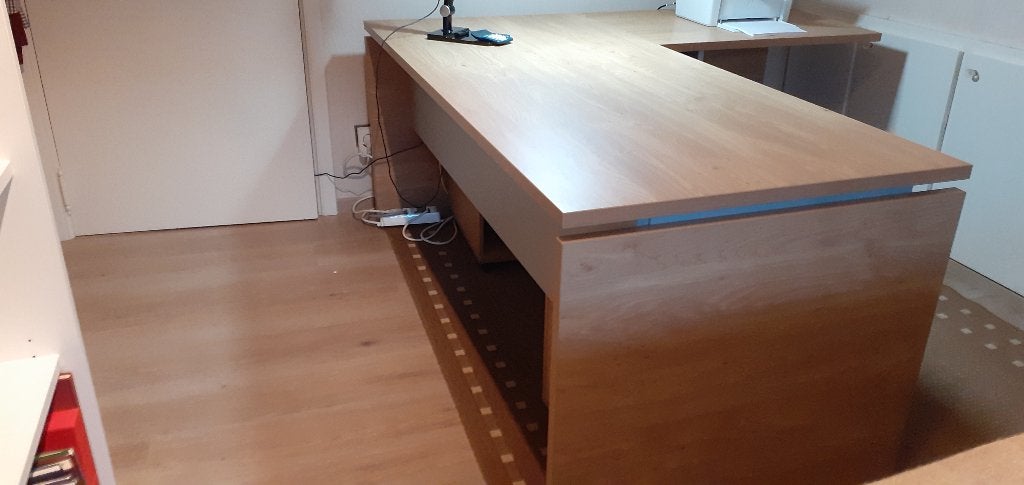 Configuration de bureau en L, Comme neuf, Bois, Enlèvement, Bureau d'angle