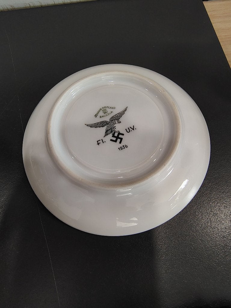 sous-tasse armée allemande 1936, Collections, Enlèvement ou Envoi, Comme neuf, Porcelaine, Tasse et/ou soucoupe