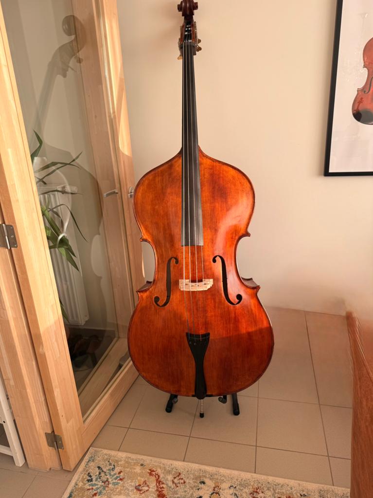 Handgemaakte contrabas, Musique & Instruments, Instruments à cordes frottées | Contrebasses, Enlèvement, Comme neuf