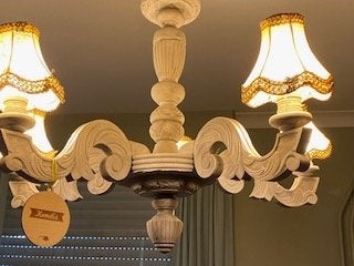 luster met kapjes, Enlèvement, Utilisé, Bois, Vintage