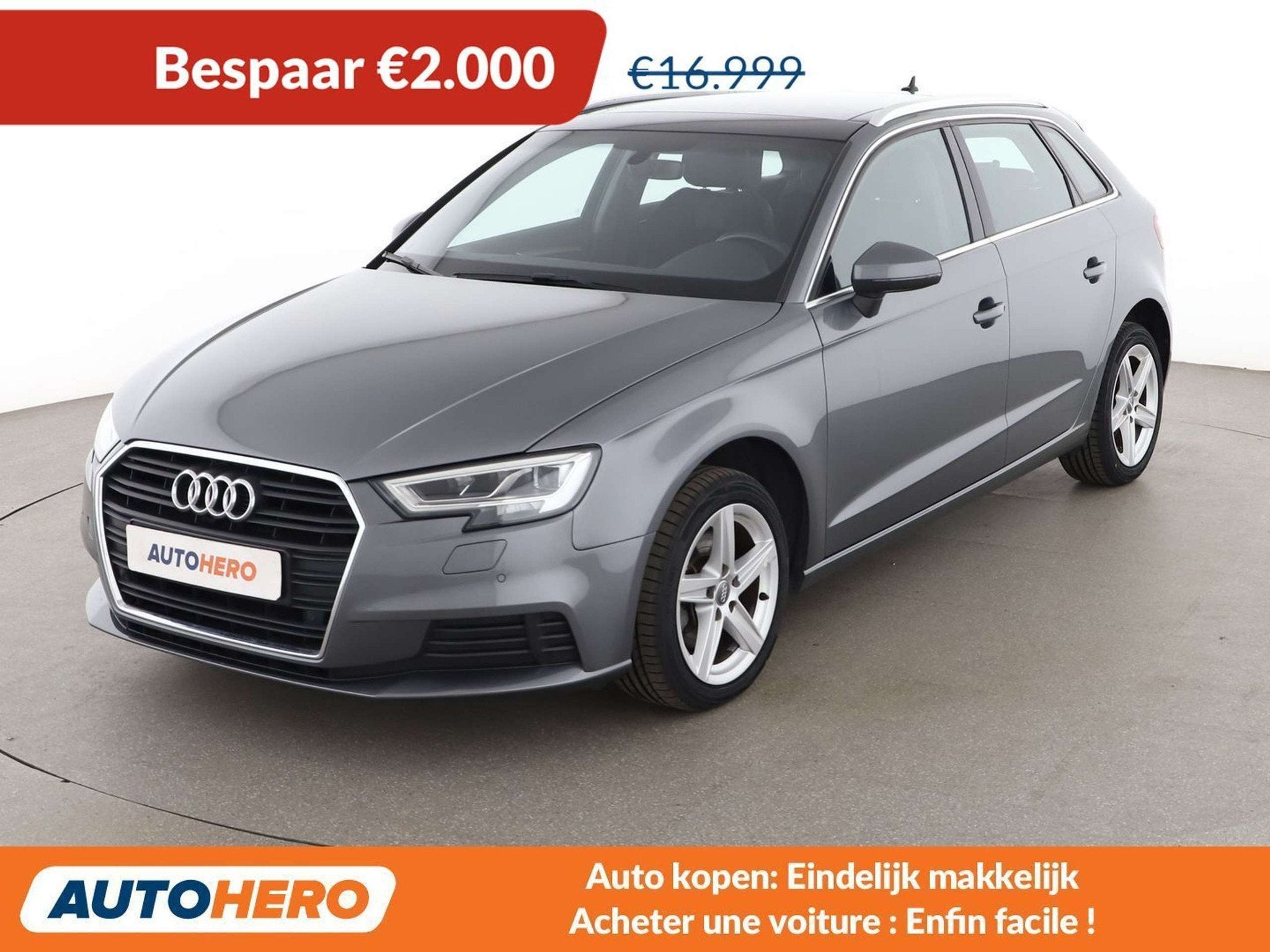Audi A3 1.6 TDI (année de construction 2019, automatique), 1385 kg, Argent ou Gris, Achat, 139 g/km