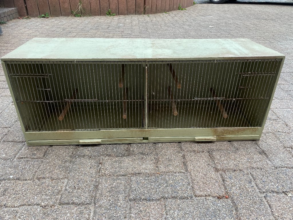 dubbele vogelkooi, Enlèvement, Utilisé, Bois, Cage à oiseaux