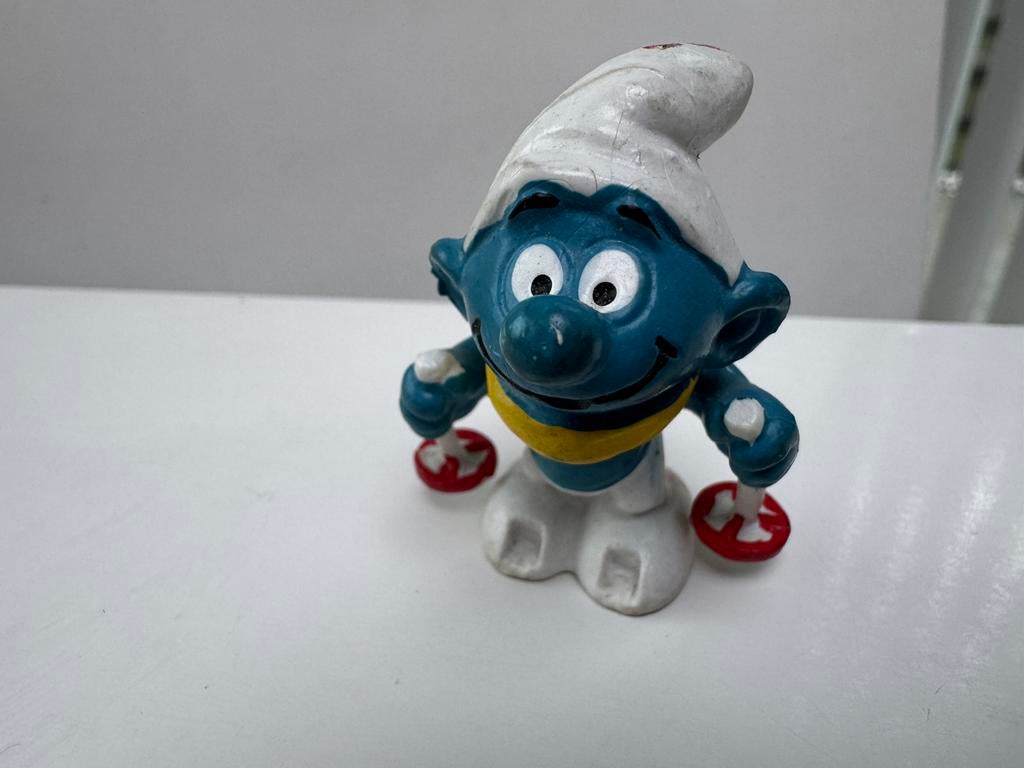 Miniatuur smurf - Skismurf, Ophalen of Verzenden, Gebruikt, Overige Smurfen, Poppetje, Figuurtje of Knuffel
