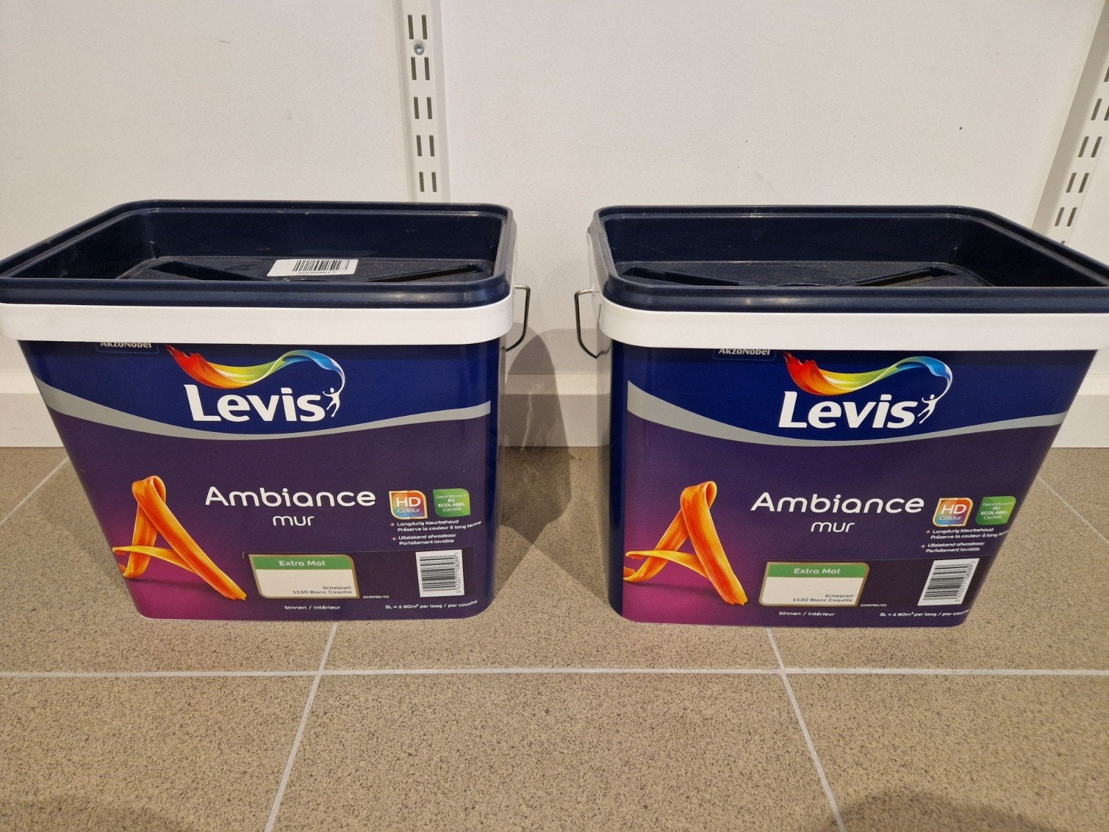 Levis Ambiance muurverf Schelpwit extra mat 2x5L ongeopend, Ophalen