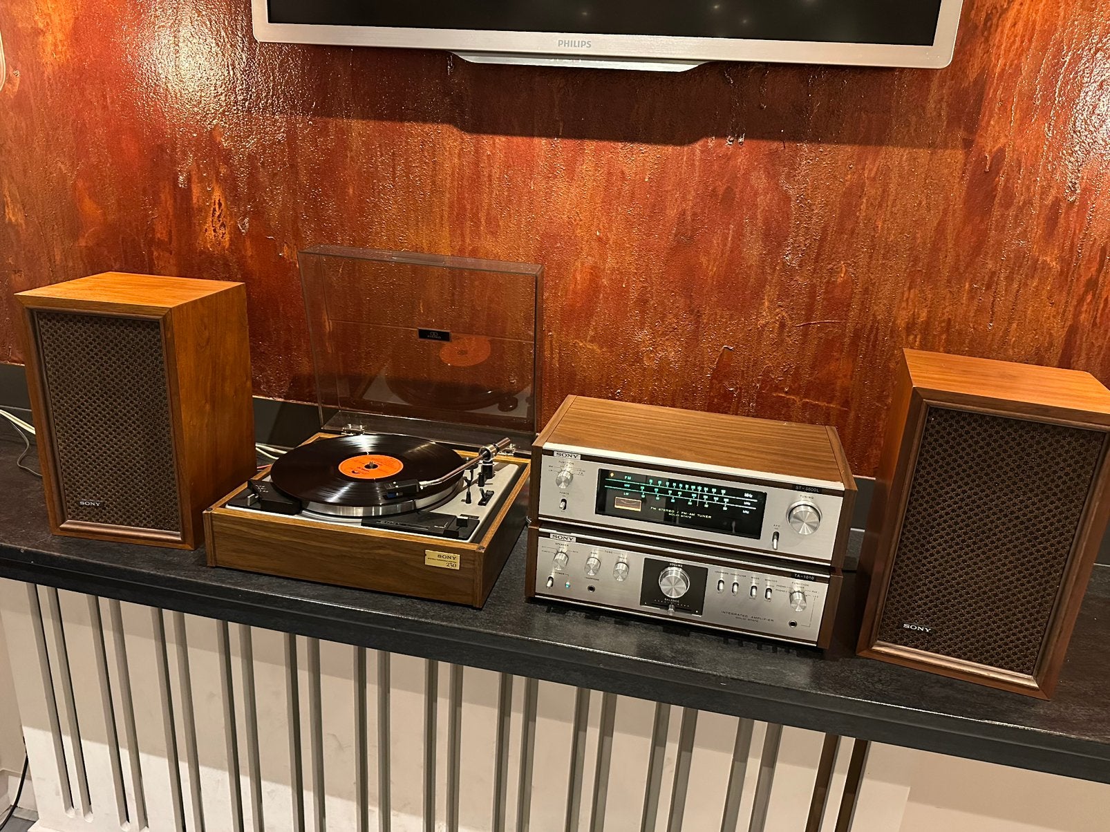 Zeer mooie, vintage Sony stereoset met platenspeler, Enlèvement, Composants en vrac, Sony, Utilisé