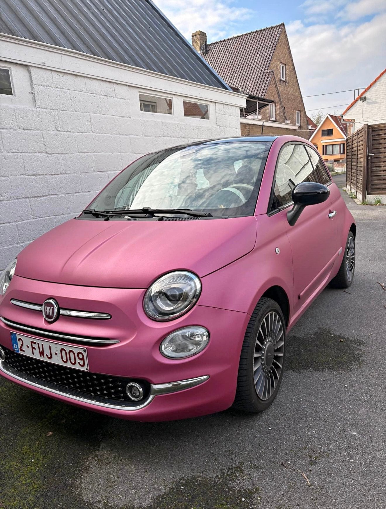 FIAT 500 1.2 • ROZE WRAP • DIGITAL DASH • PERFECTE STAAT, Auto's, Voorwielaandrijving, Leder, Xenon verlichting, Particulier