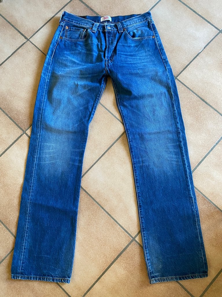 Levi's 501 blauwe jeans W33 L34 ZG conditie, Kleding | Heren, W33 - W34 (confectie 48/50), Gedragen, Levi’s, Verzenden