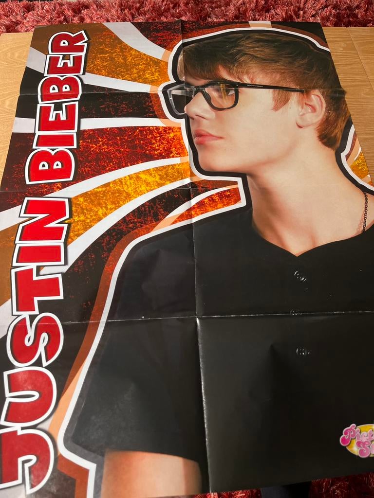 Oldskool posters van Justin Bieber, Verzamelen, Rechthoekig Staand, Deurposter of groter, Ophalen of Verzenden, Zo goed als nieuw
