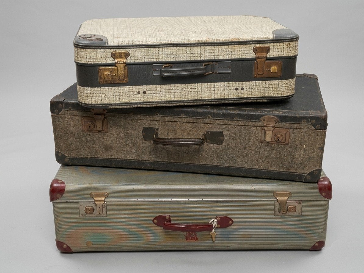 Set vintage reiskoffers, Ophalen, Gebruikt