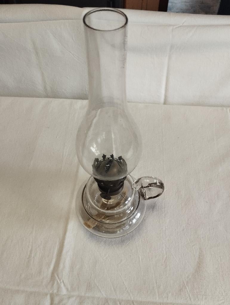  Lampe à huile en verre de style vintage, Antiquités & Art, Enlèvement