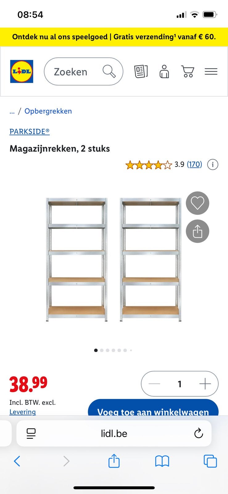Rekken, magazijnrek, rek voor berging / garage, Ophalen, Zo goed als nieuw